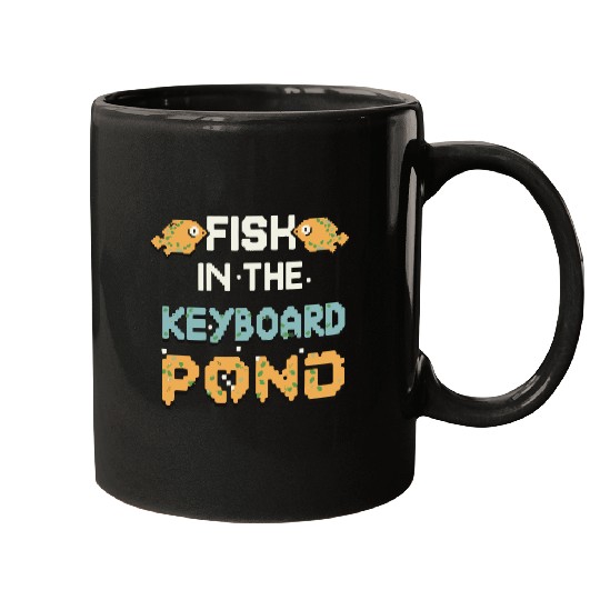 Fish In The Keyboard Pond Mugs