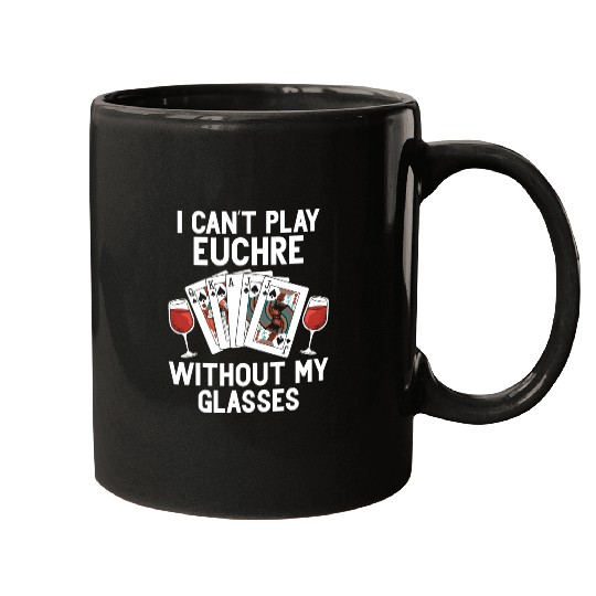 Euchre card wine lover funny euchre Mugs
