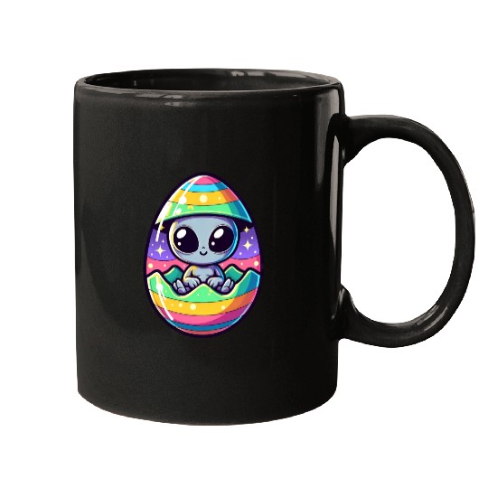 Alien Easter Egg Hatching: Colorful Surprise Mugs