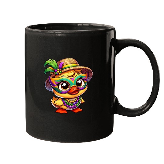 Mardi Gras Comic Duck Mugs