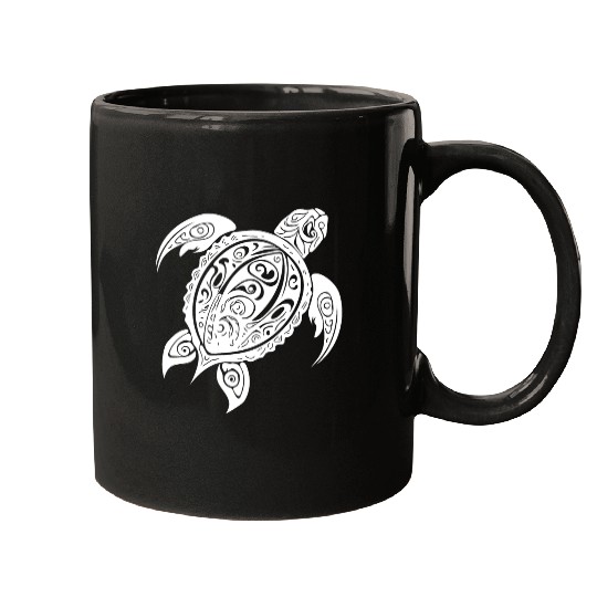 Vintage Abstract Wild Tattoo Turtle Mugs