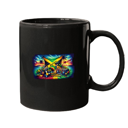 Jamaica Caribbean Reggae Music Design Mugs