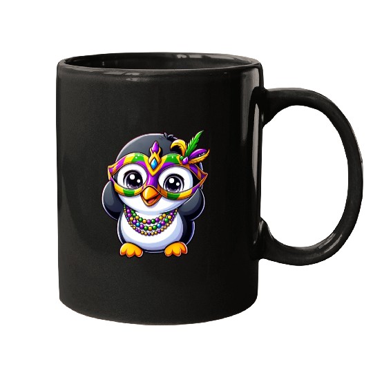Mardi Gras Penguin Party Mugs