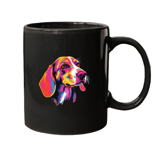 Watercolor Colorful American Foxhound Mugs
