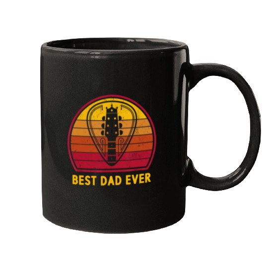 Retro Vintage Best Guitar Dad Ever Father's Day Mugs