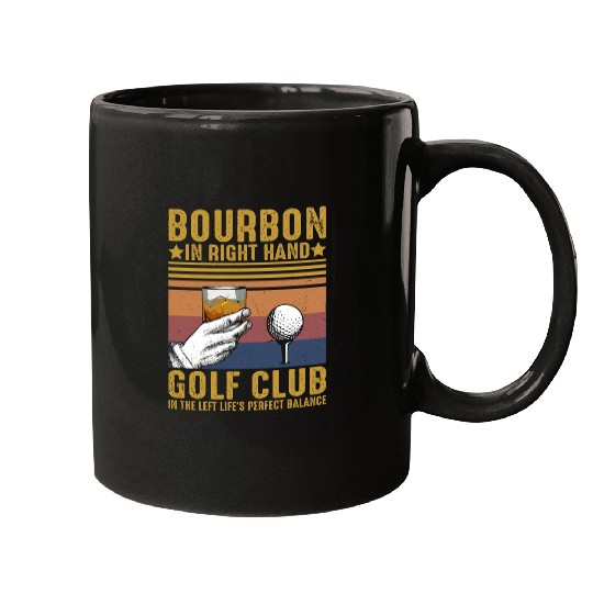 Bourbon Golf Funny Golfer Bourbon Lover Mugs