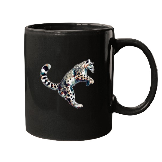 Snow Leopard Leopard White Leopard Mugs