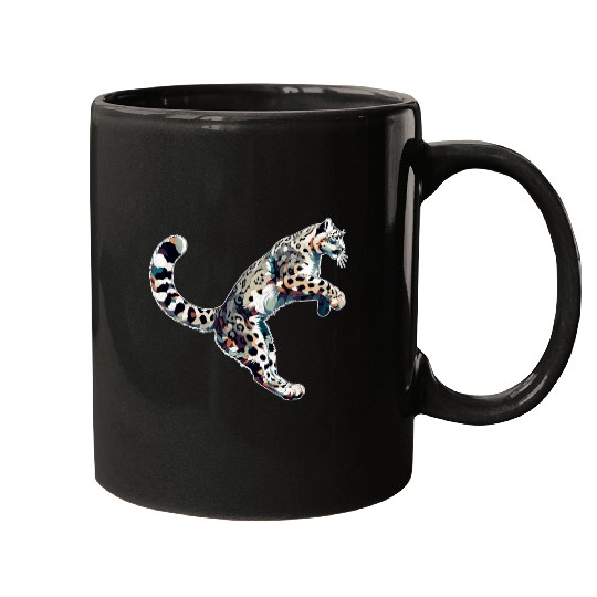 Snow Leopard Leopard White Leopard Mugs