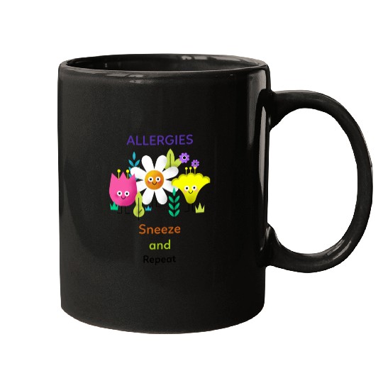 Allergies Sneeze and Repeat Mugs