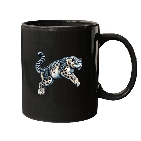 Snow Leopard Leopard White Leopard Mugs