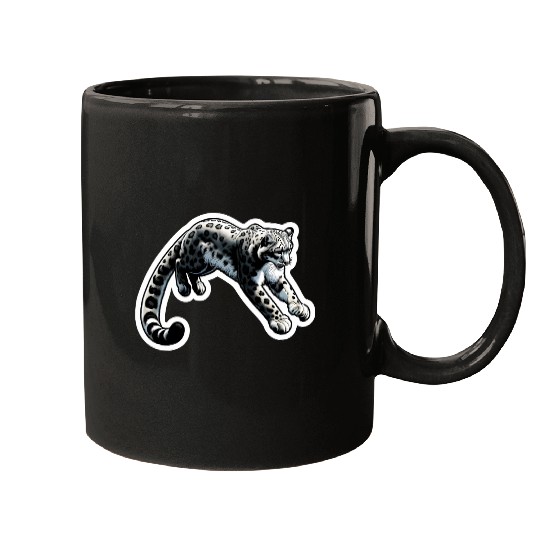 Snow Leopard Leopard White Leopard Mugs