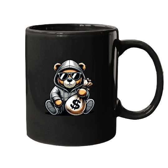 teddy bear holding a money bag Mugs