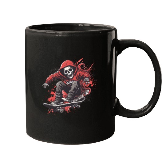 Skeleton Skull Skater Skateboarder Skateboard Mugs