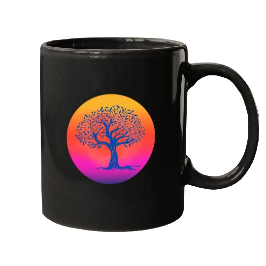 Sunset tree Mugs