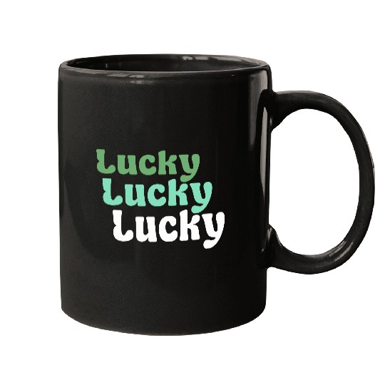 Lucky Lucky Lucky Vector 3 Colors Typography Text Mugs