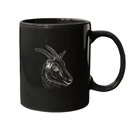 Goat Head - Line Art Mugs