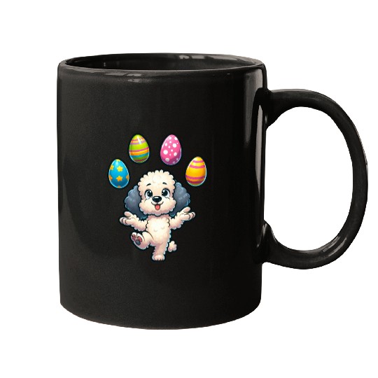 Easter Egg Easter Dog Poodle Juggling Juggler Mugs