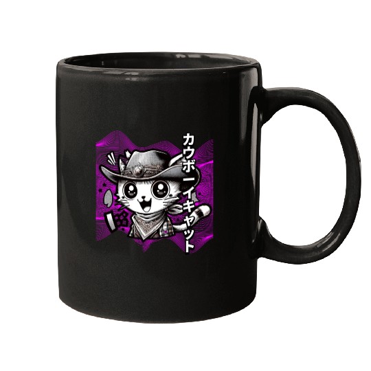 Yeehaw Meow: Manga Cowboy Cat Extravaganza Mugs