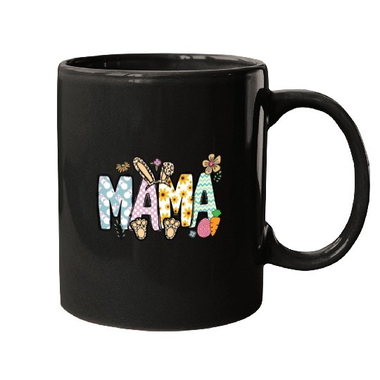 Mama Bunny Easter Vibes Doodle Lettered Mugs