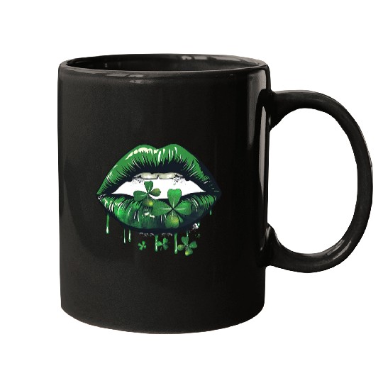 St Patrick Irish Green Lips Mugs