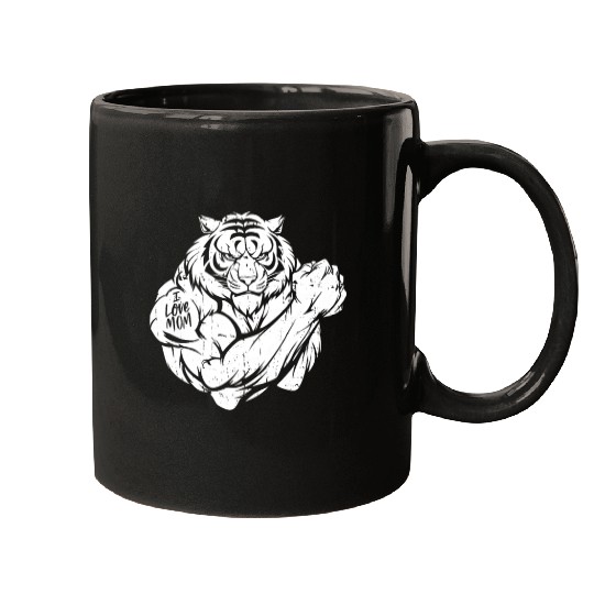 Tiger Biceps Tattoo I Love Mom Mugs