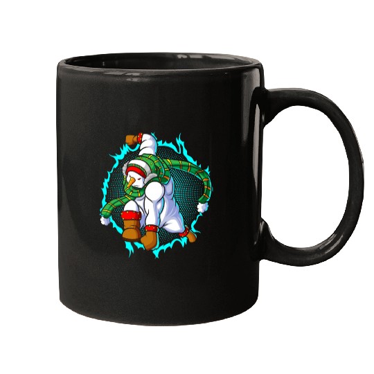 The Snowman Is Ready For Attack Mugs