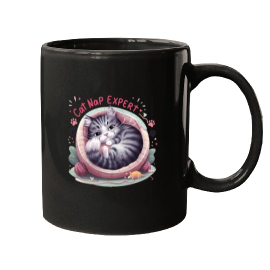 Cat Nap Expert - Funny Cat Outfit! Mugs