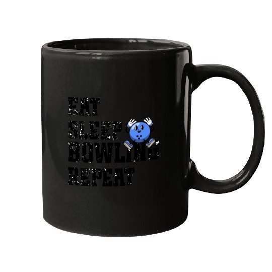 Eat Sleep Bowl Repeat Bowling Player Coach Mugs