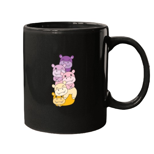 Trixic Flag Pride Lgbtq Cute Hippo Mugs