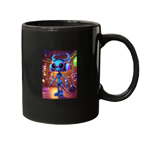 adorable stylish alien carto Mugs