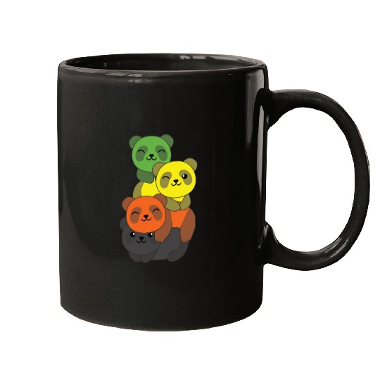 Aromantic Flag Pride Lgbtq Cute Panda Bunch Mugs