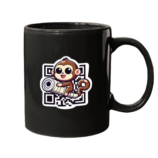 Curious Monkey with QR Code Mugs