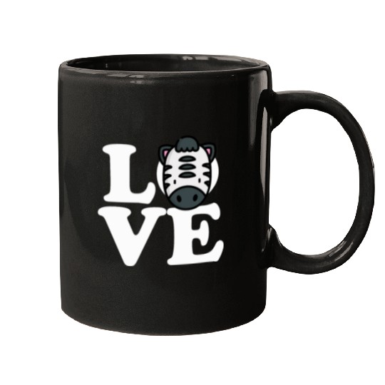 LOVE Zebra Funny Stripes Animal Face African Pun Mugs