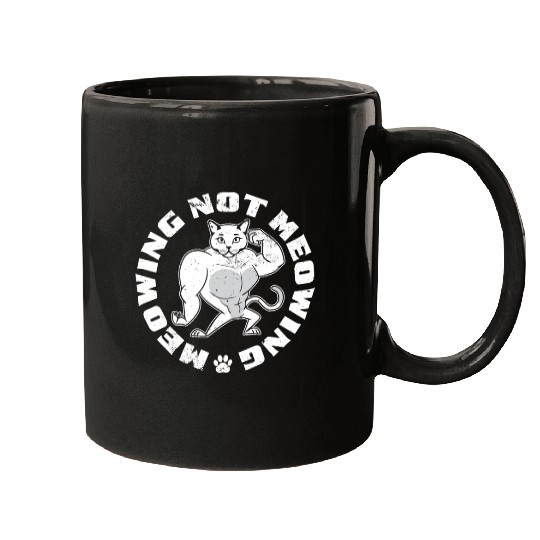 Mewing Not Meowing Funny Cat Meme Jawline Mugs