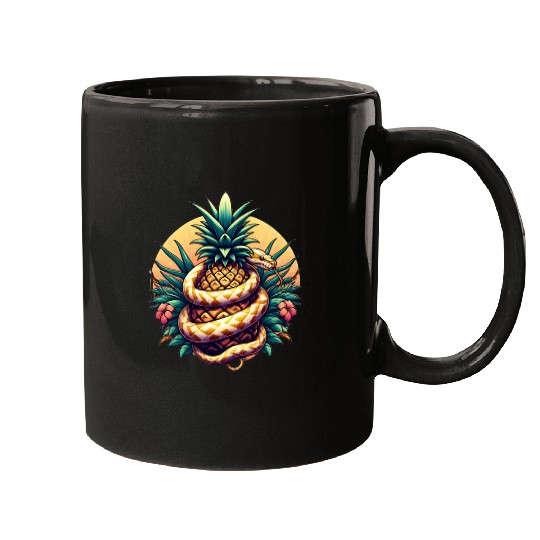 Python around pineapple Mugs