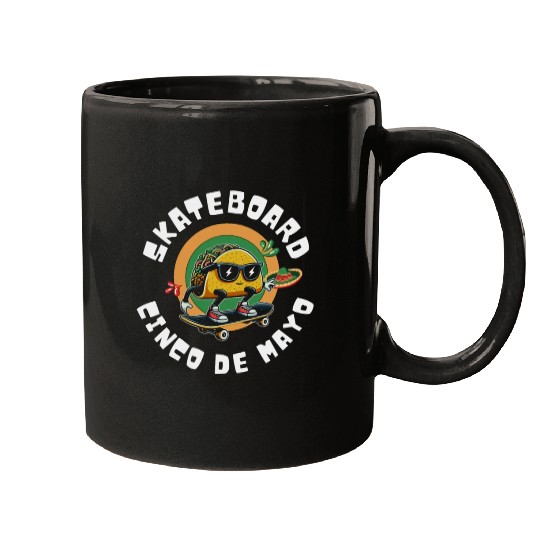 funny skateboard Cinco de mayo Mugs