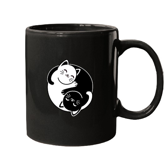 Yin and Yang Cats Mugs