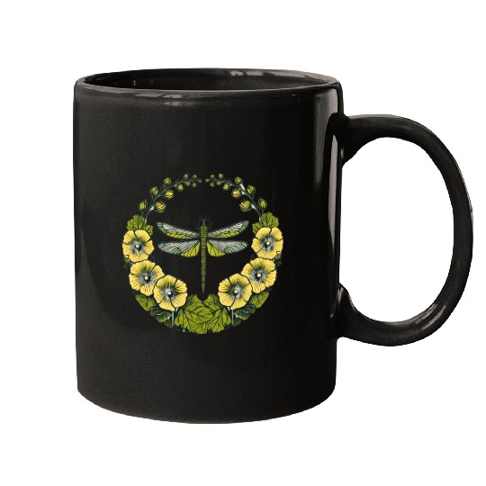 Green Dragonfly Mugs