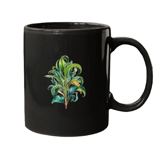 Watercolor Plant Hand Painted Mugs