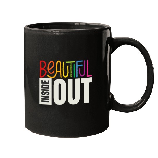 Beautiful Inside Out (black) Mugs