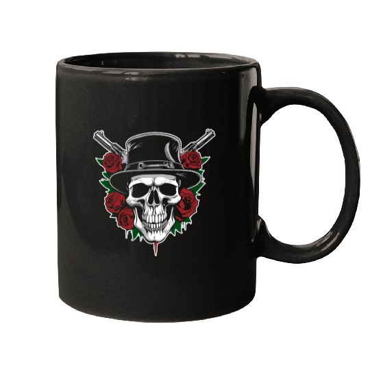 Skeleton Roses Guitar Guns Skull Roses Mugs