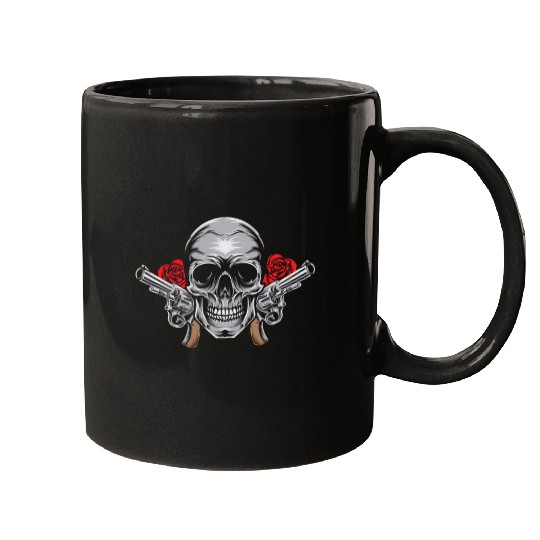 Skeleton Roses Guitar Skull Roses Guns Mugs