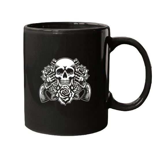 Skeleton Roses Guitar Guns Skull Roses Mugs