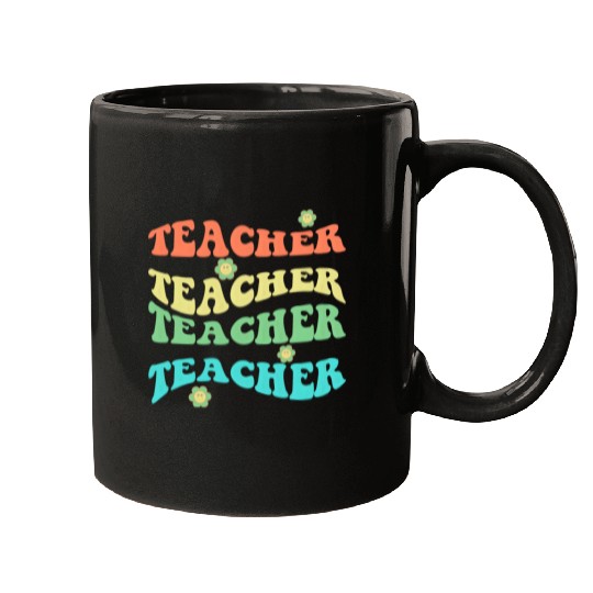 Retro Groovy In My Teacher Era Teacher Life T-Shir Mugs