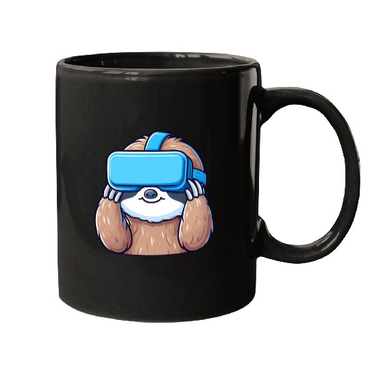 Sloth as VR Gamer: Cool and Digital Mugs