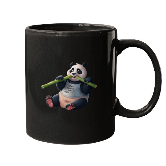 Panda Paradise: Serene Panda Enjoying a Bamboo Fea Mugs