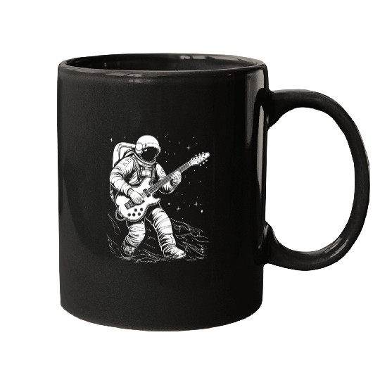 Astronaut Playing Guitar in Space Mugs