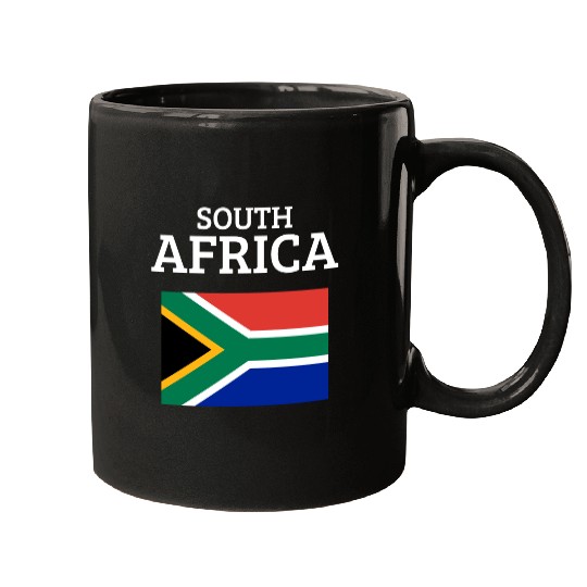South Africa Bold Flag Colors Pride Statement Mugs