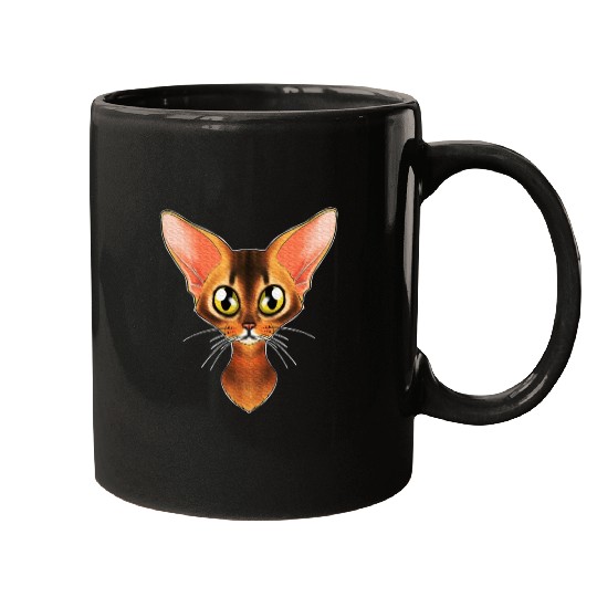 Cat Lover I Cat Face I Abyssinian Cat Mugs