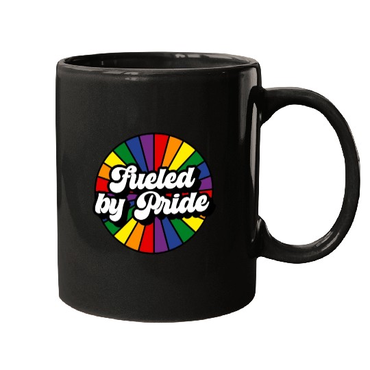 Fueled by Pride Rainbow Mugs